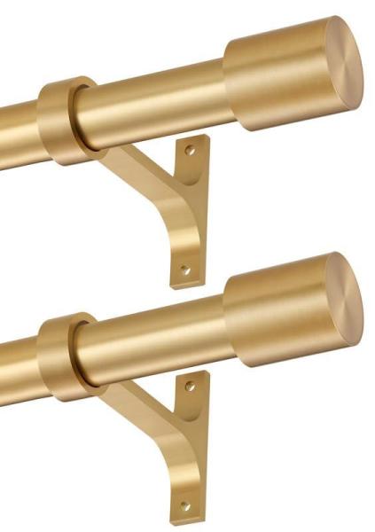 Warm Gold Window Curtain Rods, 72-144" - MSRP $58
