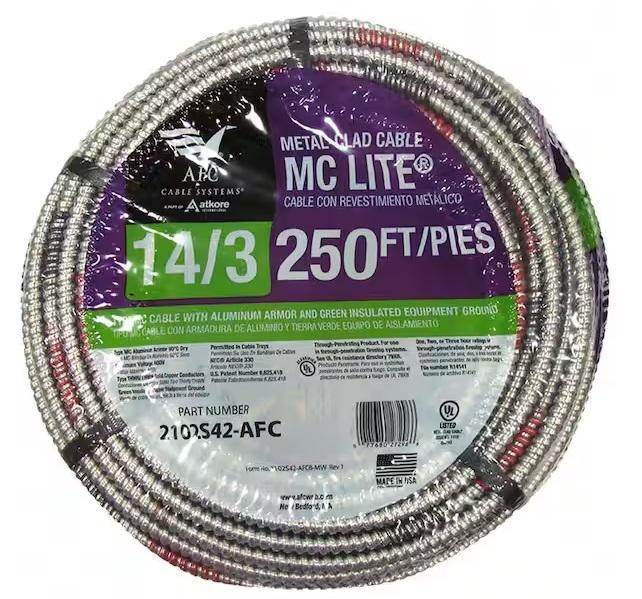 Lighting & Electrical - AFC Cable Systems, Cerrowire, Artika, Southwire, Feit Electric, HDC - Est Retail $3,445