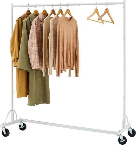 Hoctieon Z Rack, Rolling Clothes Racks with Z-Base, Heavy Duty Garment Rack - MSRP $65
