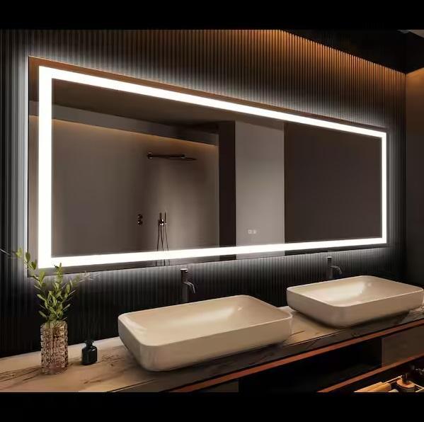 Plumbing - HOMLUX LED Anti-Fog Wall Mounted Bathroom Vanity Mirror, HDC, Hampton Bay, Glacier Bay - Est Retail $1,800
