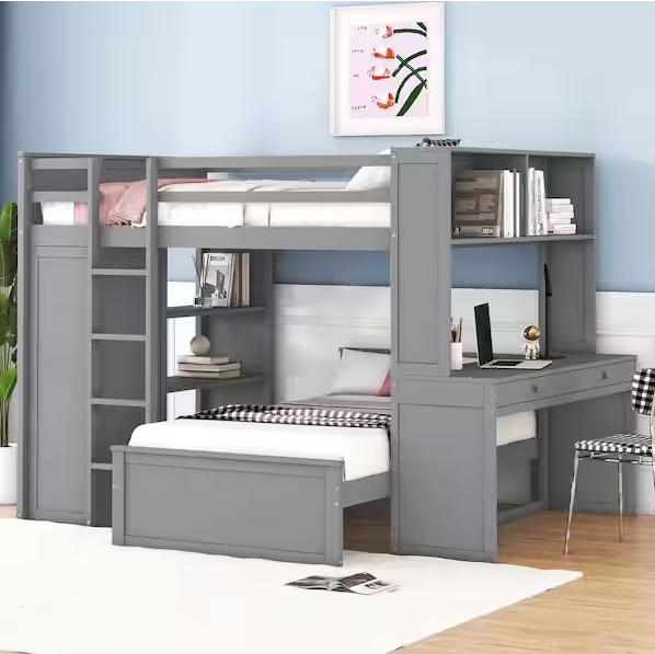 Home Decor - Harper & Bright Designs Wood Bunk Bed, Nestfair, inPlace, Zinus, BYBLIGHT, StyleWell - Est Retail $2,451