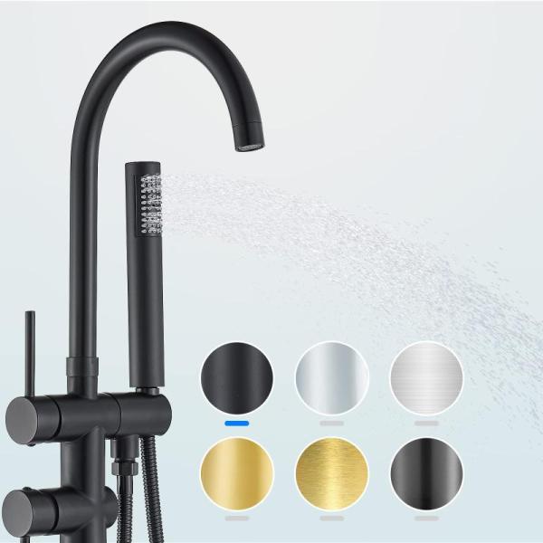YAGATAP Freestanding Bathtub Faucet Floor Mount Tub Filler - MSRP $91