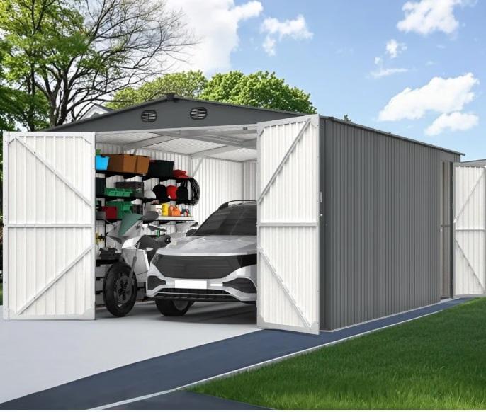 Truckload -Housewares - 13ftWx20ftD Metal Storage Shed Garage Shed, Hasset Parra Dining Table, Birch Lane -MSRP $54,639