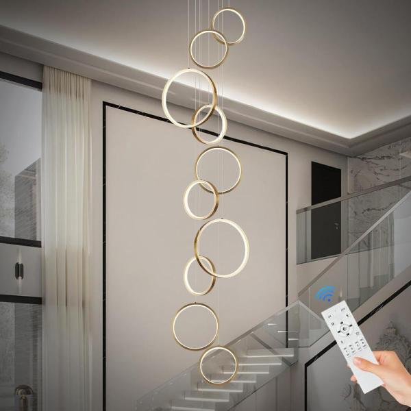 Home Improvement - 10 Rings Modern LED Chandelier, Christmas String Lights, Portable Air Conditioners - MSRP $2,118