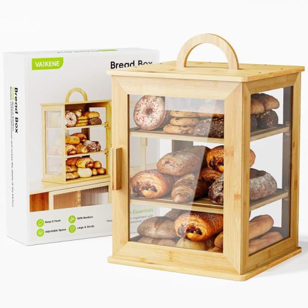 Kitchen - 3-Tier Bread Box for Kitchen Countertop, Titanium Cutting Boards, Food Warming Mats - MSRP $7,449