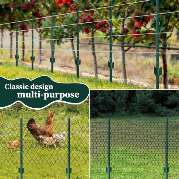 Metal Fence Post 5 FT U Channel Garden Fence Stakes Posts - MSRP $70