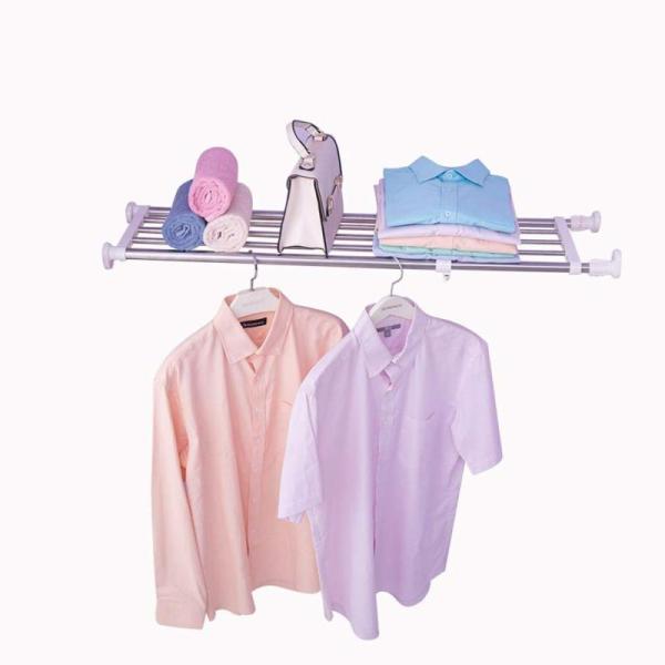 Hershii Expandable Shelf Rod/Clothes Hanger Closet System, 5-Bar - MSRP $31
