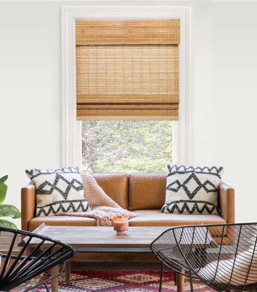 LazBlinds Cordless Bamboo Roman Shades Light Filtering - MSRP $61