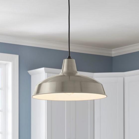 Lighting & Electrical - Hampton Bay 1-Light Brushed Nickel Warehouse Pendant - Est Retail $1,789- 1plt