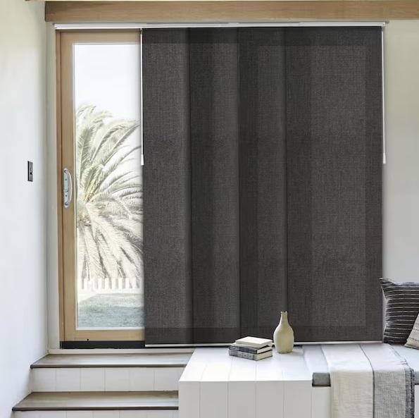 Window Decor - Chicology Ballroom Grey Light Filtering Sliding Track Blinds, SeaSun, HDC, Coolaroo - Est Retail $1,705
