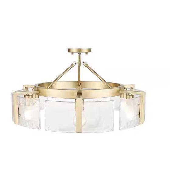 Lighting & Electrical - Golden Lighting Aenon 27.75in 6-Light Glass Shade, PAKOKULA, GE, MLiAN - Est Retail $2,135