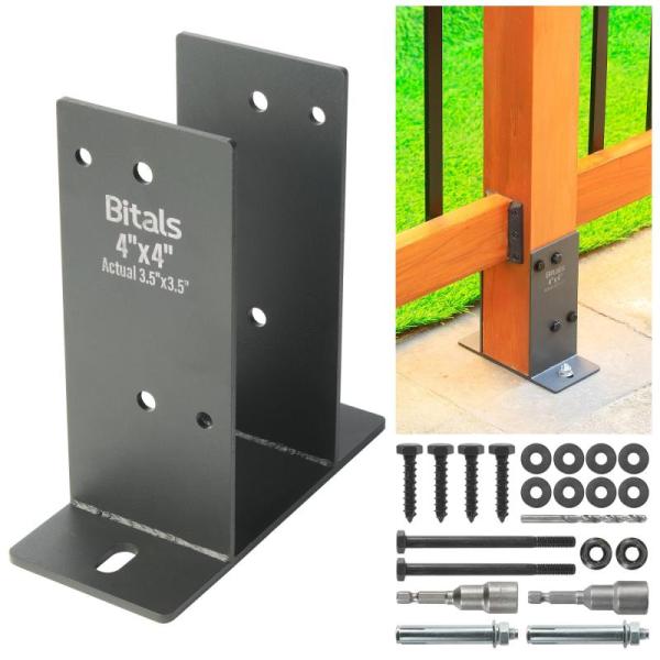 Home Improvement - BITALS 8pcs 4" x 4" Stainless Steel Post Bases - MSRP $2,259