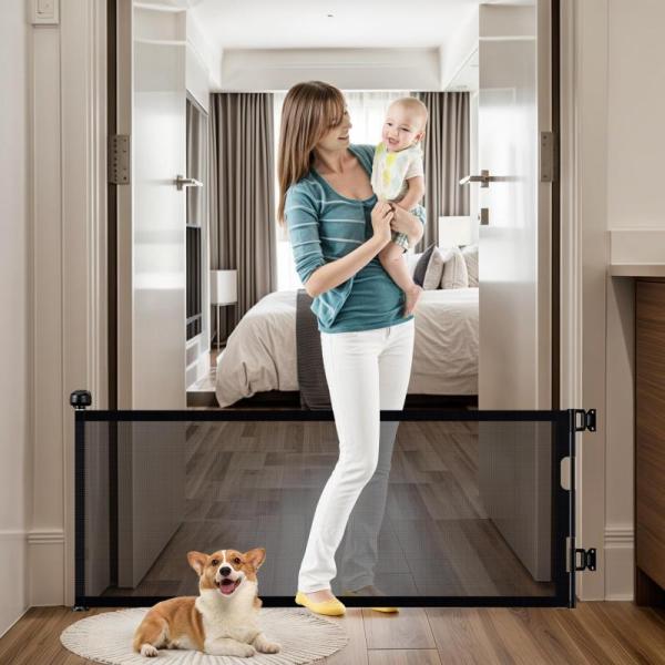 24" Tall Retractable Baby Gates to Step Over Short Dog - MSRP $56