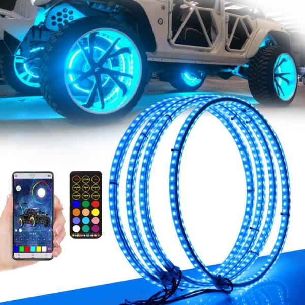 AddSafety 4PCS 15.5inch RGB LED Wheel Ring Light Kit - MSRP $97