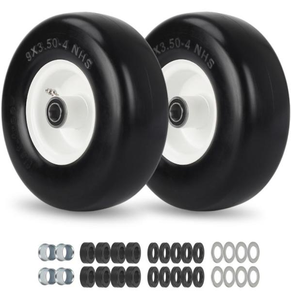 GICOOL 2pk 13x5.00-6 Flat Free Lawn Mower Tires - MSRP $101