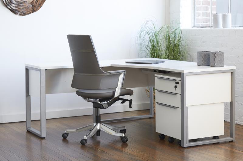 BULK Lot of 8 White L-Shaped Desks, MSRP $9,984
