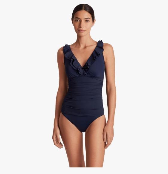 Apparel - Ralph Lauren Beach Club Solid Surplice 1pc Swimsuit, Andie Fiji Lace-Up 1pc Swimsuit - Original MSRP $7,371