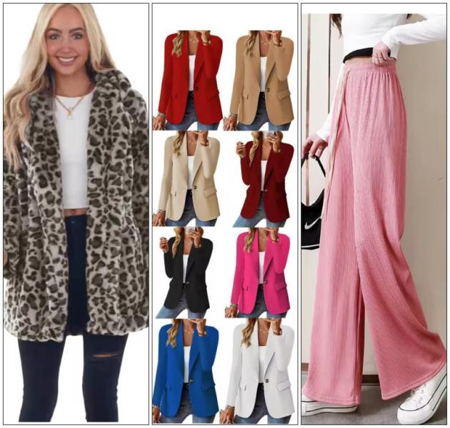 40 Pcs - Winter/Fall Mixed Clothing Lot for Women - Trendy Styles