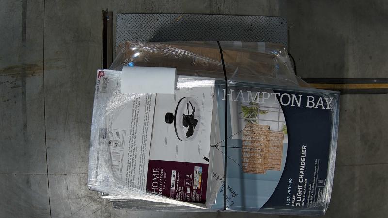 Lighting & Electrical - HDC Dialstone 23in Fandelier, Commercial Electric, Eaton, Hampton Bay - Est Retail $2,740