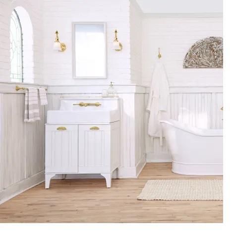 DXV D20155002.415 Fireclay Console Bathroom Sink - MSRP $1,464