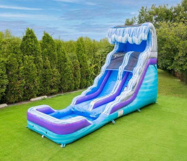 HeroKiddo Ocean Wave Inflatable Water Slide, Dwanton Dog Crate, Victrola Record Player - MSRP $3,194