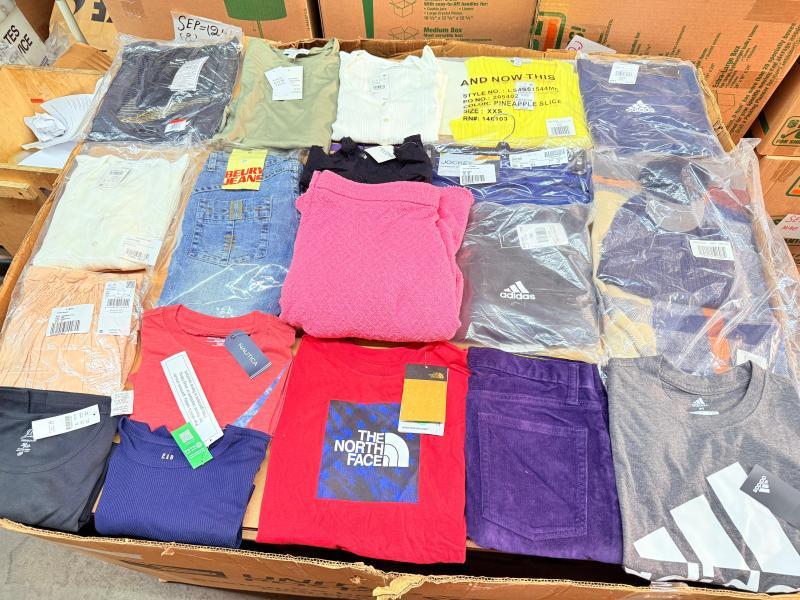 Bulk Lot of 350 Men's & Women's Mixed Apparel Clothing MSRP $5,786