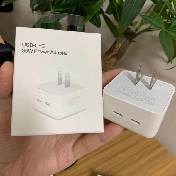 35W Dual USB C Fast Charger for iPhone 15 14 Pro Max 13 12 11 PD Quick