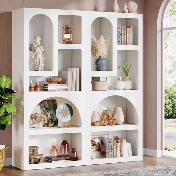 Home Decor - BYBLIGHT Eulas 70.9in White Wood 5-Shelf Bookcase, HOMCOM, Coaster, Flash Furniture - Est Retail $1,115