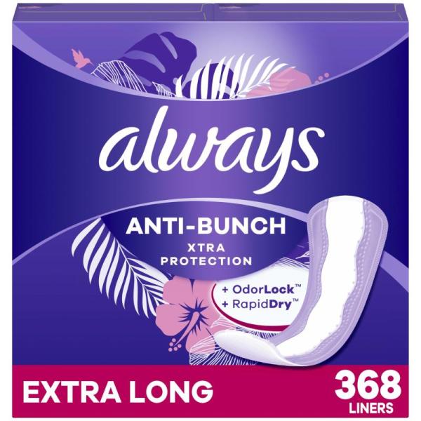 Always Anti-Bunch Xtra Protection Panty Liners for Women - MSRP $36