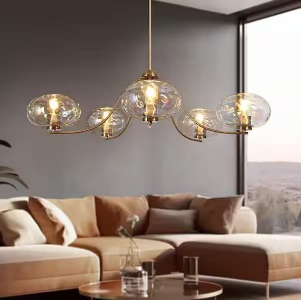 Lighting & Electrical - LNC Chrysa 41.5in 5-Light Chandelier, Hampton Bay, EnviroLite, Metalux - Est Retail $2,290