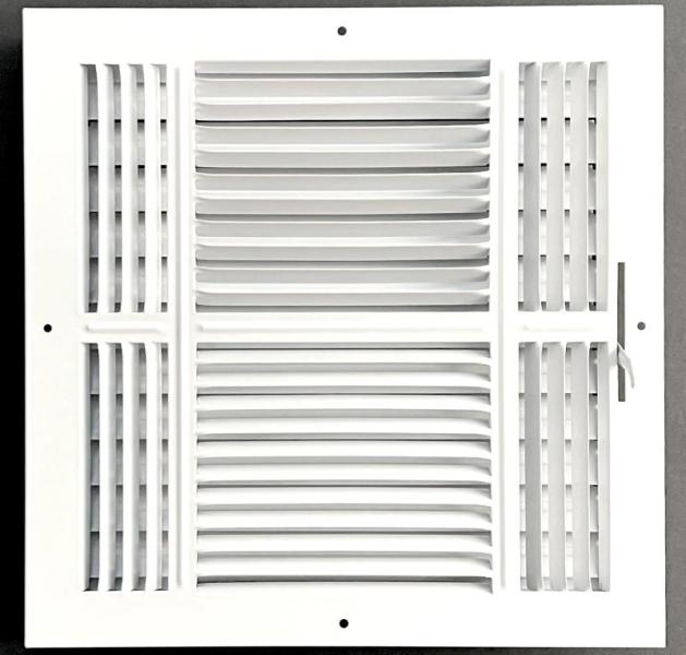 HBW 12"x 12" Opening 4-Way Stamped Face Steel Air Supply Register - MSRP $34
