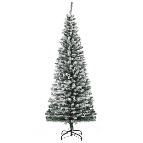 Home - HOMCOM 6'Tall Unlit Snow-Flocked Slim Christmas Tree, SUAXTCCR Pink Gradient Aura Canvas Wall Arts - MSRP $5,310