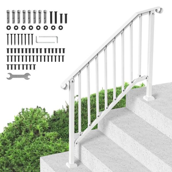 VEVOR Handrails for Outdoor Steps 3-4 Step Stair Hand Rail - MSRP $68