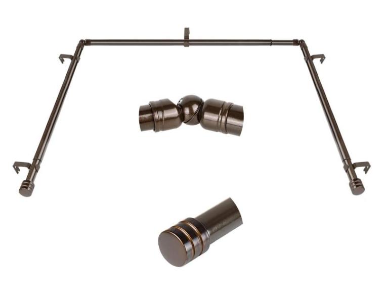 Bay Window Curtain Rods HOTOZON 1 Inch Heavy Duty Curtain - MSRP $35