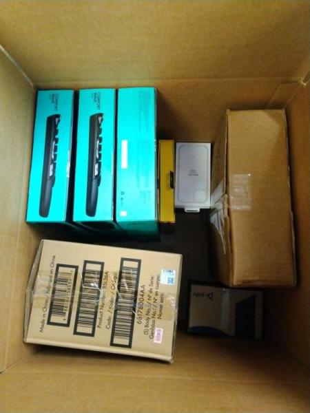 Electronics - Samsung 50" 4K TV, Poly Savi Headset, Logitech Wireless Keyboard & Mouse, HP Fuser Kit - MSRP $1,694