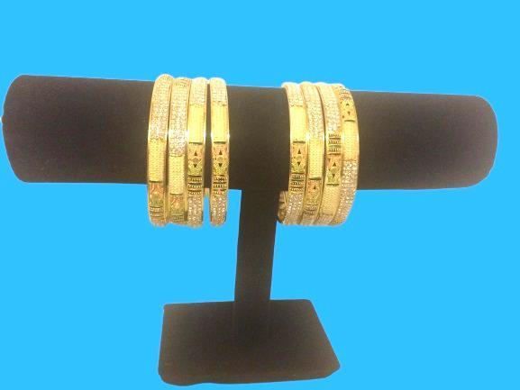 Latest Diamond Studded Micron Plated, Gold Finish Bangles/Bracelet