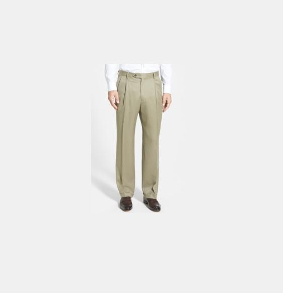 Apparel - Berle Pleated Classic Fit Wool Gabardine Dress Pants, 1822 Denim, KUT, Habitual - Original MSRP $2,126