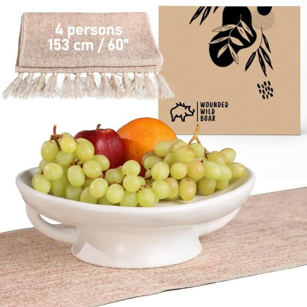 Home - Wild Boar Bowl with Table Runner, Mrs Naturall Window Curtain, EP Jeans Bath Mat - MSRP $14,022