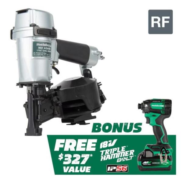 General Merchandise - Metabo HPT Pneumatic Coil Roofing Nailer, Kobalt Cordless Stick Vacuum - MSRP $6,172