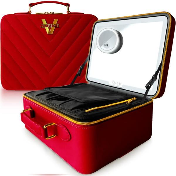 Beauty - JENNI V Upscale PU LED Leather Makeup Bags, JENNI V LED Compact Mirrors w/Lights, MATKAS Creams - MSRP $32,297