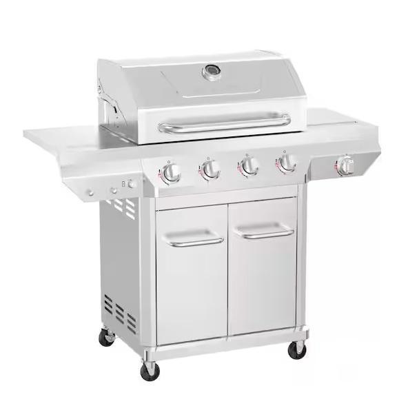 Seasonal - Nexgrill 4-Burner Stainless Steel Propane Gas Grill, Milwaukee 800lbs Capacity Hand Truck - Est Retail $923