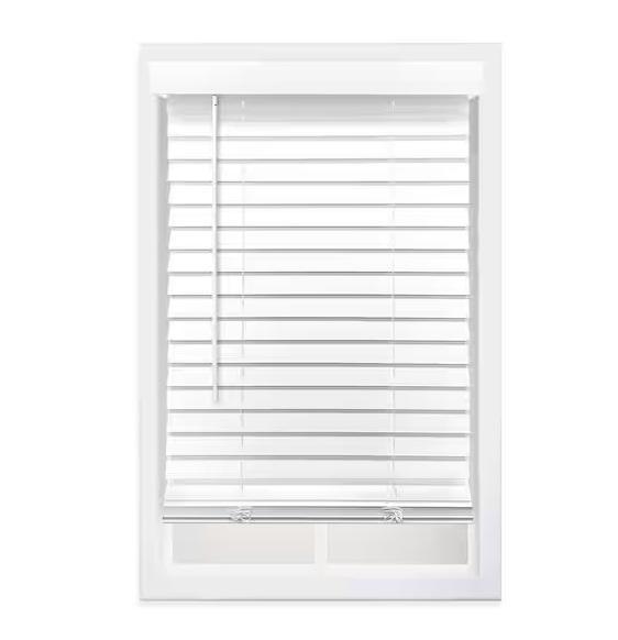Window Decor - StyleWell Smooth White Cordless Room Darkening Smooth Faux Wood Blinds & More - Est Retail $1,725