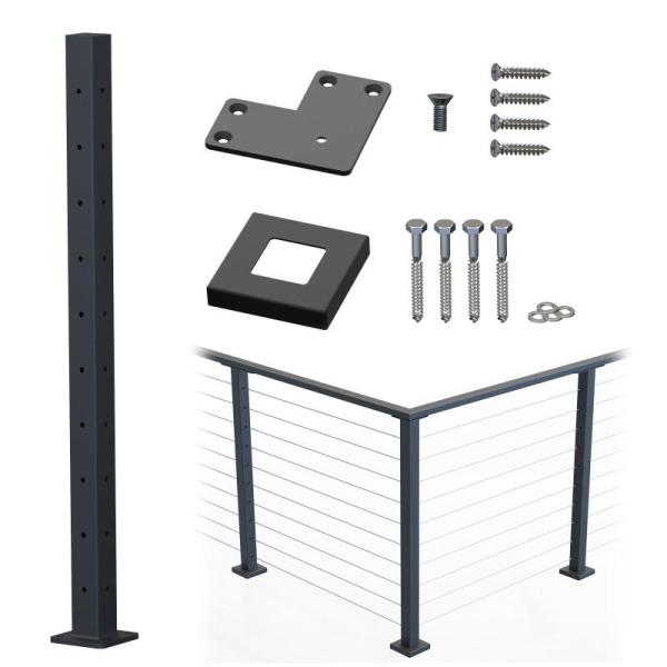 Home Improvement - Dawn Railing Heavy-Duty Cable Railing Post, Biyoee 12-Pack Peel & Stick Floor Tiles - MSRP $1,250