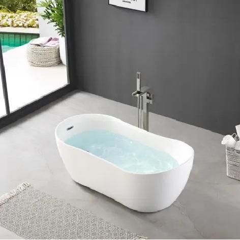 Ove Decors 15BTU-ISAA58-WHTMO Free Standing Acrylic Soaking Tub - MSRP $1,017
