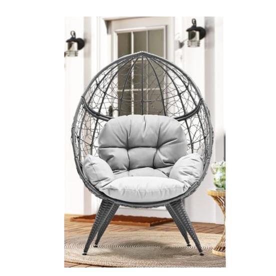 Yitahome Wicker Egg Chair, Frigidaire Compact Fridge, Vecelo Barstools - MSRP $2,625