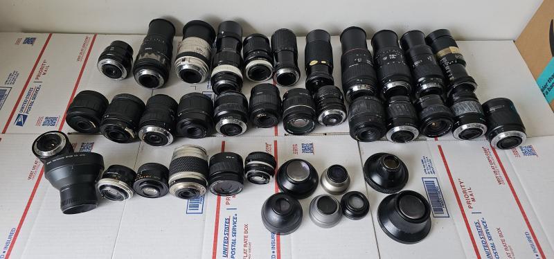 (Lot of 38) Sony, Sigma, Minolta, Tamron Digital Camera Lenses