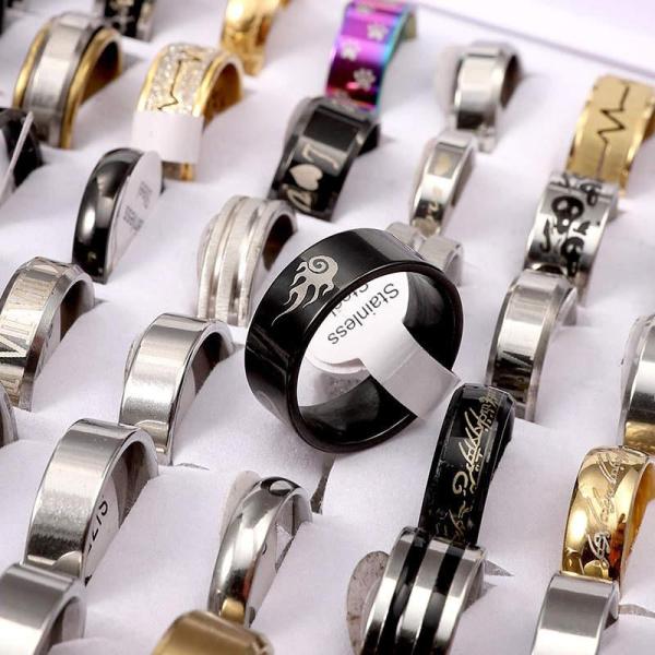 800 Unisex Stainless Steel Fashion Rings Huge Assortment MSRP $5798
