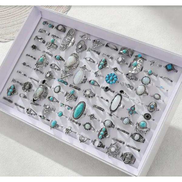 500 Units - Mixed Silver Gemstone Rings & More - Fashion Jewelry