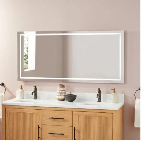 Signature Hardware SH662060LED Frameless Bathroom Wall Mirror - MSRP $579
