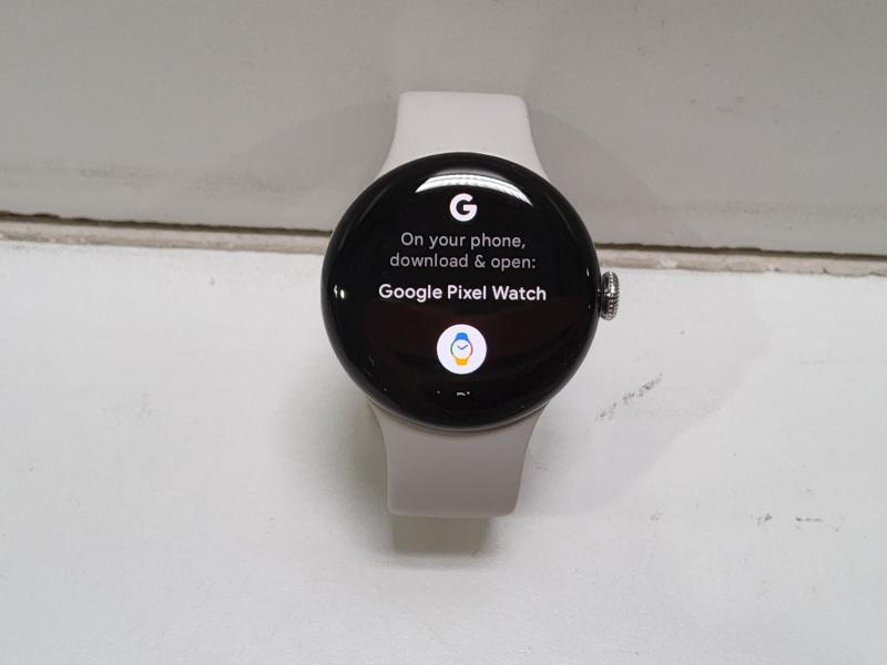 Google Pixel Watch 2 Wi-Fi, Polished Silver Aluminum Case/Porcelain Active Band - Est Retail $249